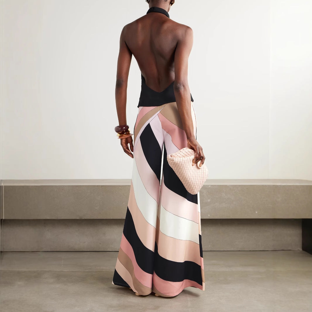 Printed Backless Jumpsuit