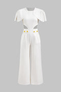 Metallic Ruffle Sleeveless Jumpsuit