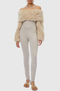 Marja Off Shoulder Faux Fur Jumpsuit
